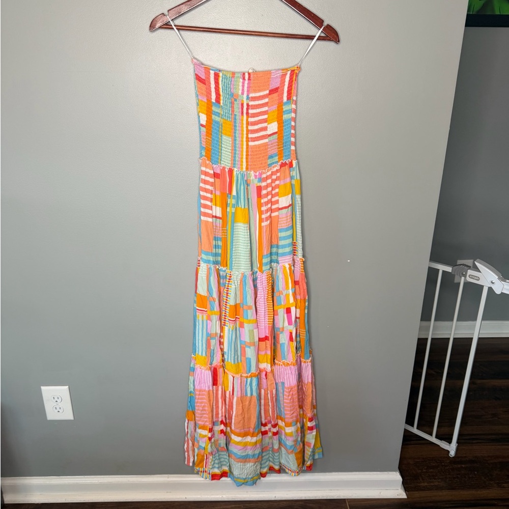 Abel The Label Strapless Patchwork Print Maxi Dre… - image 3